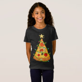 ピザクリスマスツリーピザラバーギフト Tシャツ (正面フル)