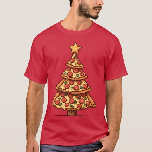 ピザクリスマスツリーフレンド Tシャツ (正面)