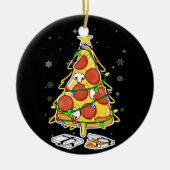 ピザクリスマスツリーライトクリスマスズメンボーイズクリスマス セラミックオーナメント (正面)