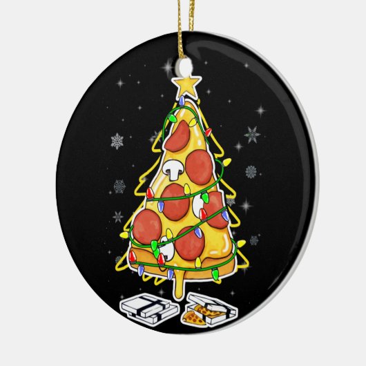 ピザクリスマスツリーライトクリスマスズメンボーイズクリスマス セラミックオーナメント (左)