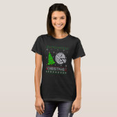 ピザクリスマスツリー照明醜いクリスマスセーター Tシャツ (正面フル)