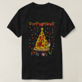 ピザクリスマスピザクリスマスツリー Tシャツ (デザイン正面)