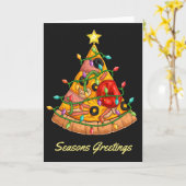 ピザクリスマス カード (黄色い花)