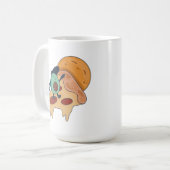 ピザクールのスライスにアボカドサーフィン コーヒーマグカップ (正面左)