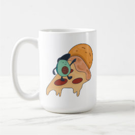 ピザクールのスライスにアボカドサーフィン コーヒーマグカップ