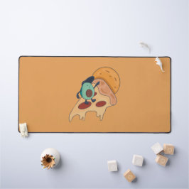 ピザクールのスライスにアボカドサーフィン デスクマット