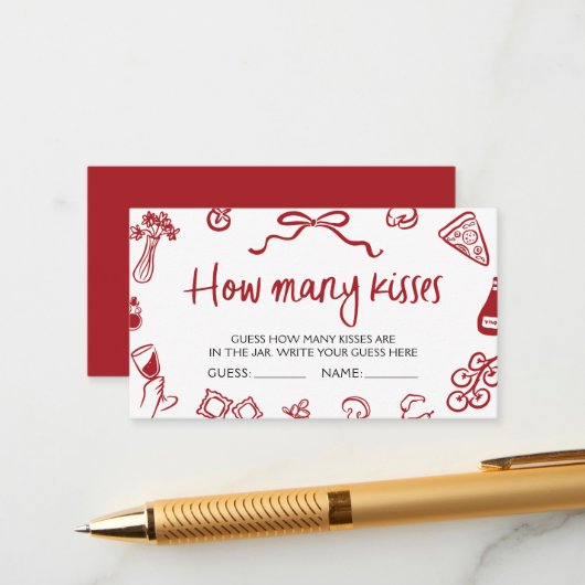 ピザゲーイタリアント数のキスゲームチケット エンクロージャーカード (正面/裏面インサイチュ)