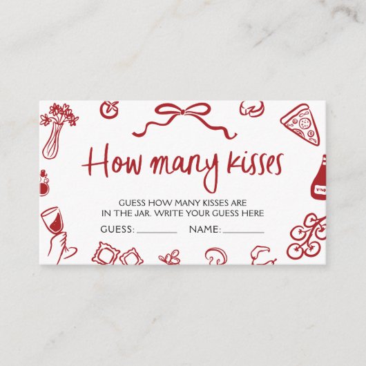 ピザゲーイタリアント数のキスゲームチケット エンクロージャーカード (正面)