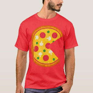 ピザコスチュームのピザスライス対マッチング Tシャツ