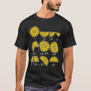 ピザサラミチーズクイック算数分数Math Teac Tシャツ
