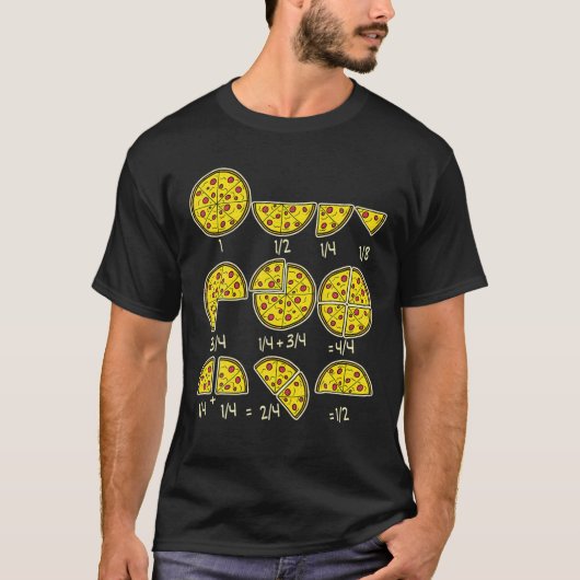 ピザサラミチーズクイック算数分数Math Teac Tシャツ (正面)