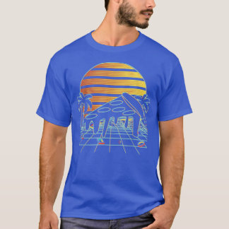 ピザサンセットエステティック80s蒸気波ファーストフード値リスト tシャツ