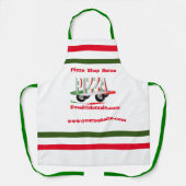 ピザサービス，赤い緑パーソナライズされた, エプロン (正面)