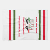 ピザサービス,赤い緑パーソナライズされた, キッチンタオル (横)