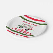 ピザサービス,赤い緑パーソナライズされた, ペーパープレート (アングル)