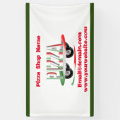 ピザサービス，赤い緑パーソナライズされた, 横断幕 (縦)