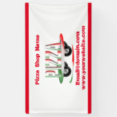 ピザサービス，赤い緑，バパーソナライズされたナー 横断幕 (縦)