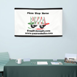 ピザサービス，赤い緑，バパーソナライズされたナー 横断幕