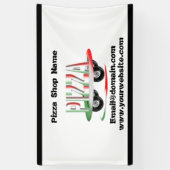 ピザサービス，赤い緑，バパーソナライズされたナー 横断幕 (縦)