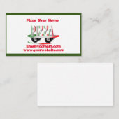 ピザサービス，赤い緑，パーソナライズされた 名刺 (正面/裏面)