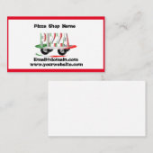 ピザサービス，赤い緑 名刺 (正面/裏面)