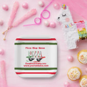 ピザサービス,赤緑,パーソナライズされた紙プラット ペーパープレート (パーティー)