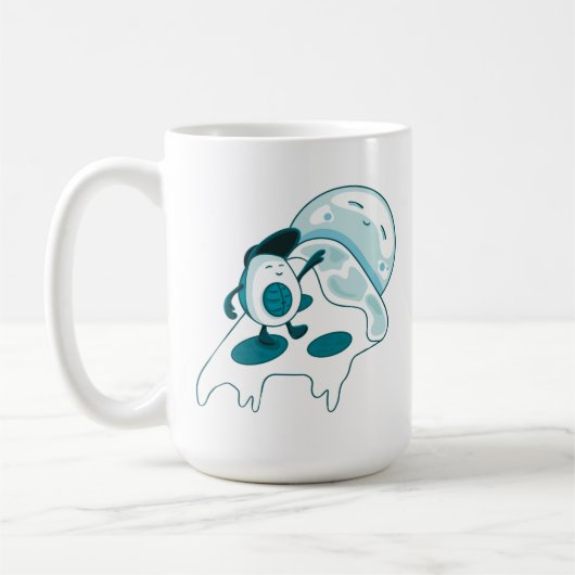 ピザサーフィンのスライス上のアボカドのバージョン コーヒーマグカップ (左)