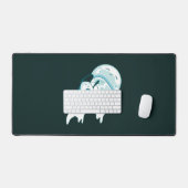 ピザサーフィンのスライス上のアボカドのバージョン デスクマット (キーボード&マウス)