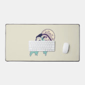 ピザサーフィンのスライス上のアボカドのミント版 デスクマット (キーボード&マウス)