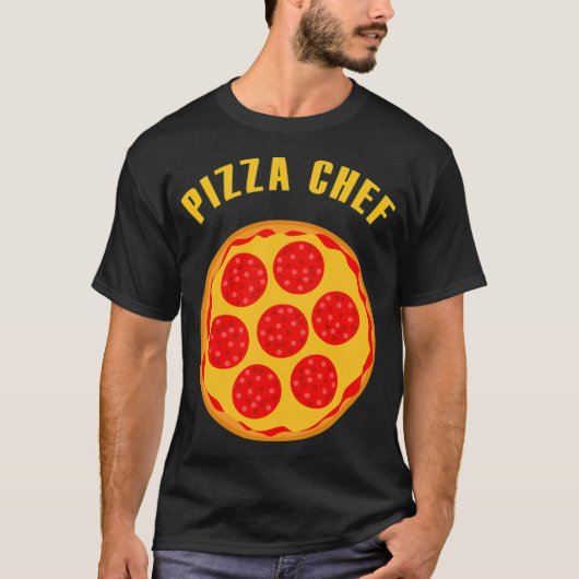 ピザシェフおもしろいハット Tシャツ (正面)