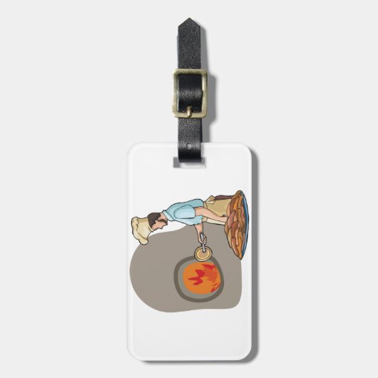 ピザシェフの荷物のラベル ラゲッジタグ (正面縦)