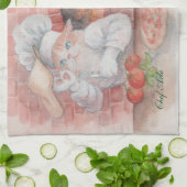 ピザシェフの車軸皿タオル キッチンタオル (折り畳み)