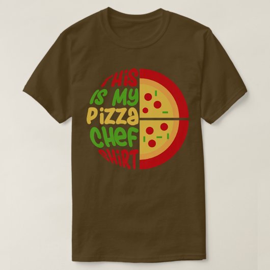 ピザシェフイタリアンフード食べズピザ Tシャツ (デザイン正面)