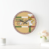 ピザシェフラウンドウォールクロック ラージ壁時計 (ホーム)