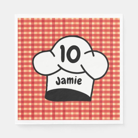 ピザシェフ子供の誕生日パーティー スタンダードランチョンナプキン (正面)