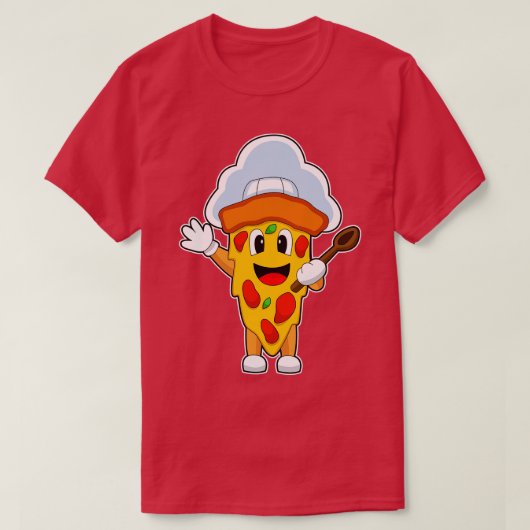 ピザシェフ料理スプーン Tシャツ (デザイン正面)