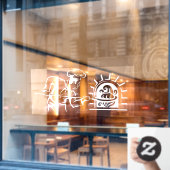 ピザシェフ焼きレンガ焼きオーブンのピザ屋 ウィンドウサイン (カフェ窓)