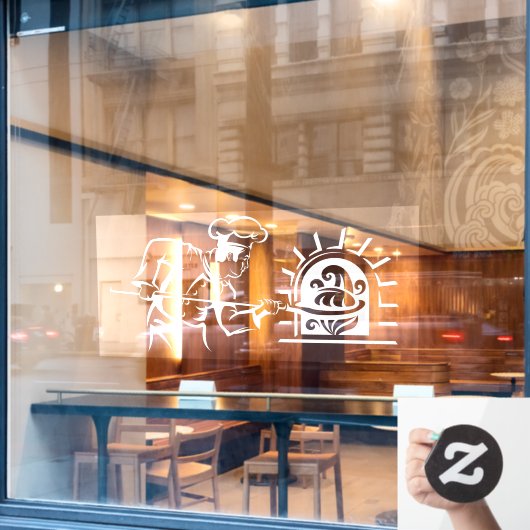 ピザシェフ焼きレンガ焼きオーブンのピザ屋 ウィンドウサイン (カフェ窓)