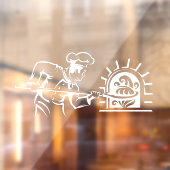 ピザシェフ焼きレンガ焼きオーブンのピザ屋 ウィンドウサイン (シート2)