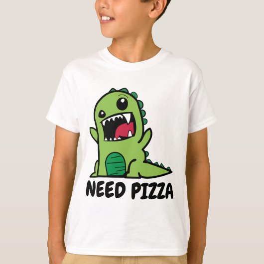 ピザシャおもしろいツ子供へ Tシャツ (正面)