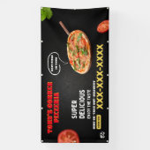 ピザショップのビジネスをパーソナライズ 横断幕 (縦)