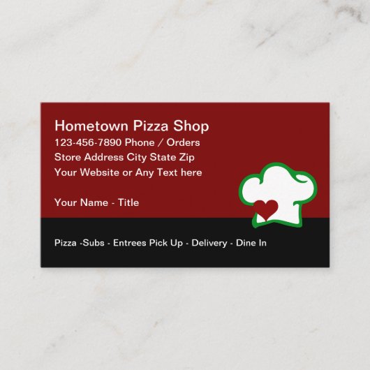 ピザショップレストイタリアンラン 名刺 (正面)