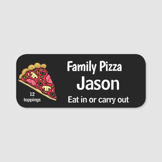 ピザショップ従業員の磁気バック名タグ 名札 (正面)