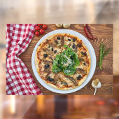 ピザショップ料理イタリアン食べ物レッドテーブルクロス ウィンドウサイン (シート2)