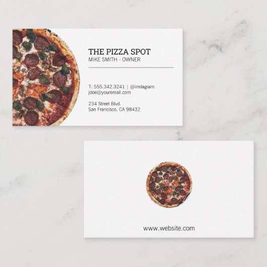 ピザショップ 名刺 (正面/裏面)