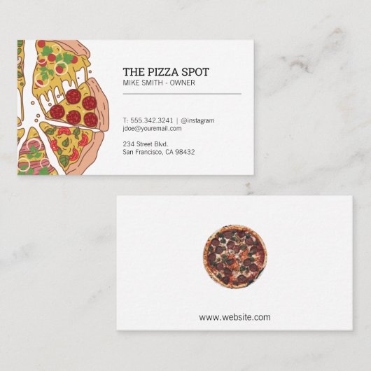ピザショップ 名刺 (正面/裏面)