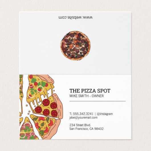 ピザショップ 名刺 (外部フラット)
