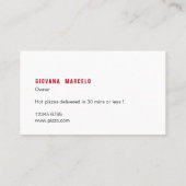 ピザショップ 名刺 (裏面)