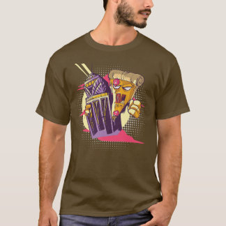 ピザジラ モンスター ピザを食べるピザ Tシャツ