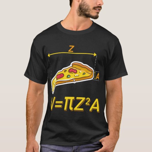 ピザスおもしろいマスおたくデザイン体積計算 Tシャツ (正面)
